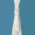 Sponge Ball White Aesthetic Tassel Tie Back - Pack Of 2