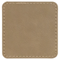 Square Light Brown Leatherette Patch with Adhesive