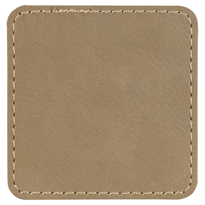 Square Light Brown Leatherette Patch with Adhesive
