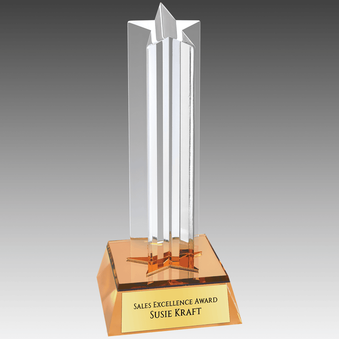 6.75" Gold Star Column Acrylic with Gold Base