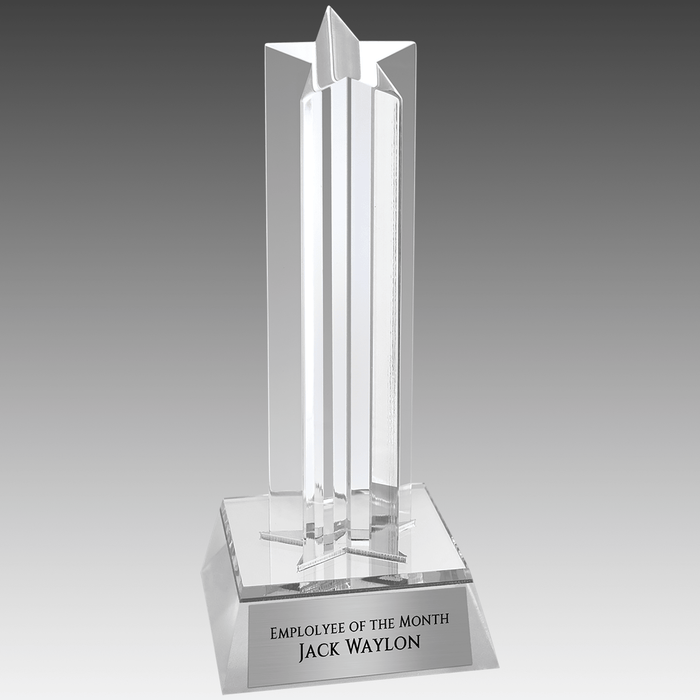 6.75" Silver Star Column Acrylic with Silver Base