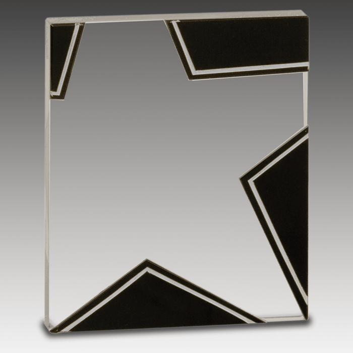 5.5" Silver and Black Star Glass