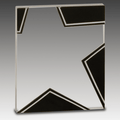 5.5" Silver and Black Star Glass