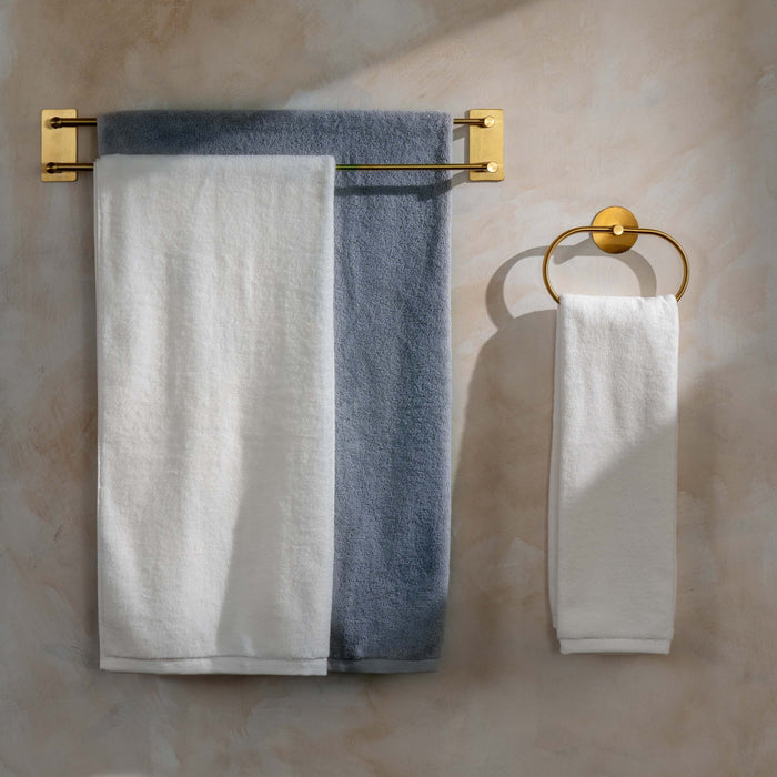 Storm Blue Supima Cotton Towels - double, styled in a bedroom 3 | Soak and Sleep