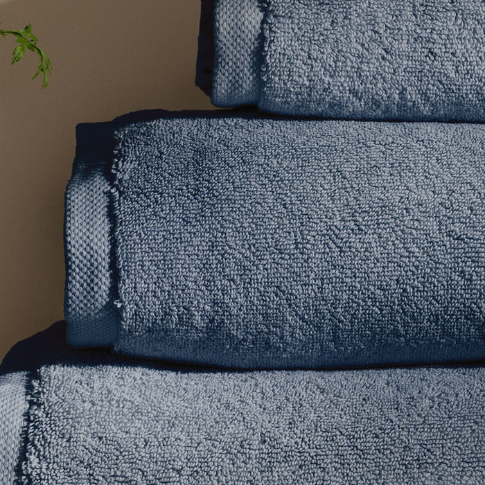 Storm Blue Supima Cotton Towels - double, bedroom detail | Soak and Sleep