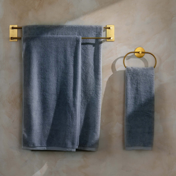 Storm Blue Supima Cotton Towels - double, styled in a bedroom 2 | Soak and Sleep