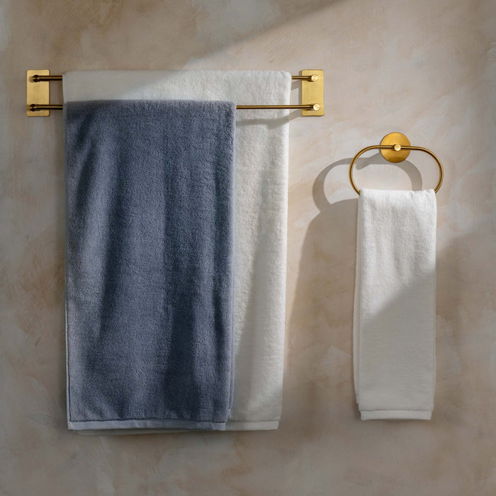 Storm Blue Supima Cotton Towels - double, styled in a bedroom 4 | Soak and Sleep