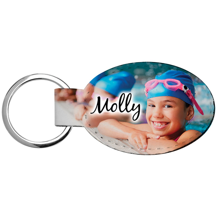 3" x 1.375" Subli-Tru Oval Keychain