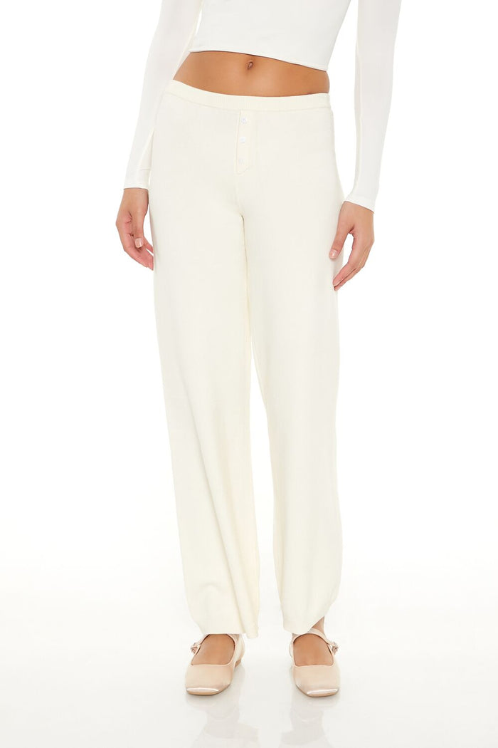 Sweater-Knit Straight-Leg Pants