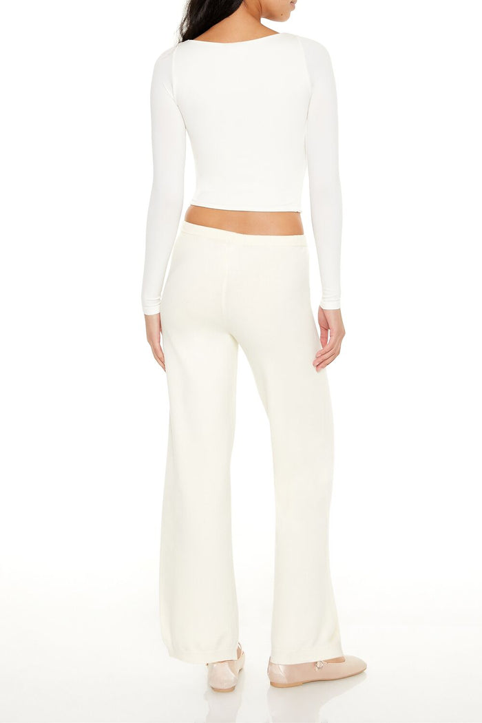 Sweater-Knit Straight-Leg Pants