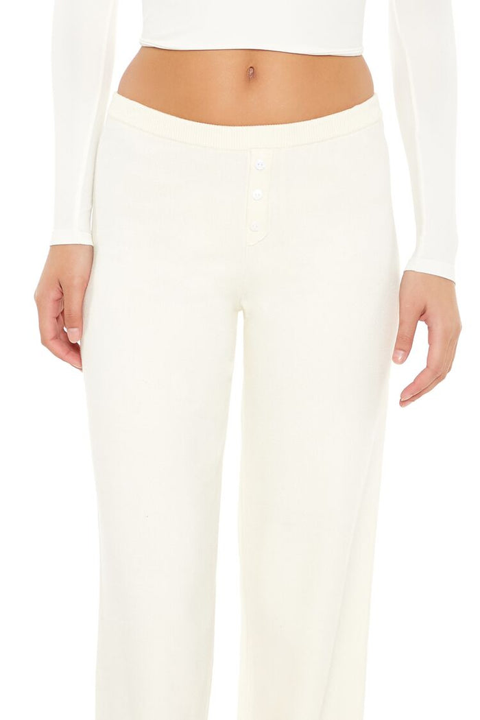 Sweater-Knit Straight-Leg Pants