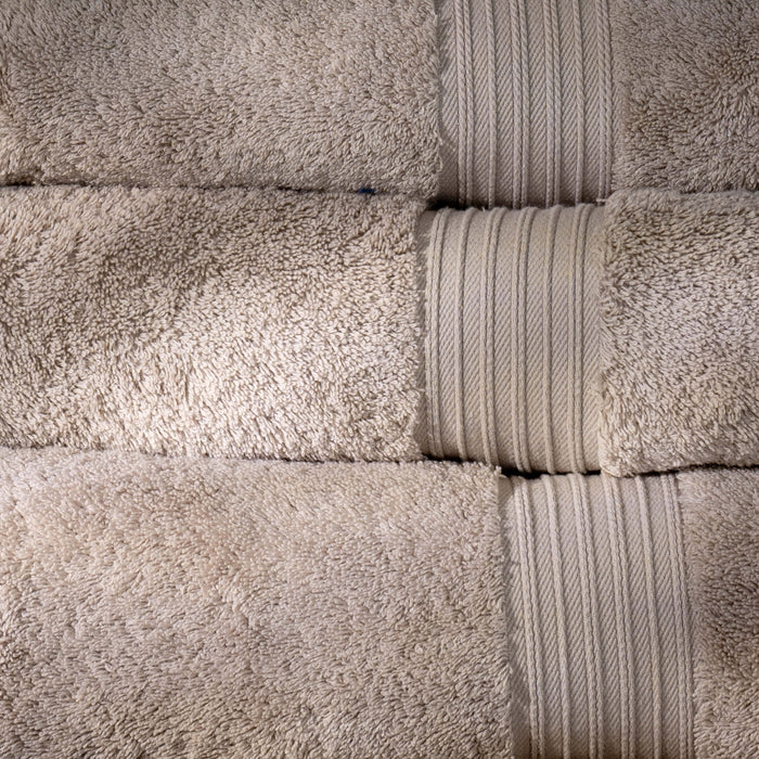 Taupe Egyptian Cotton Bath Sheet bedroom detail 2 | Soak and Sleep