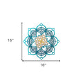 Teal Solid Wood Geometric Shapes Wall Decor | 16"x16"