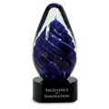 6.5" Blue Tear Drop Art Glass