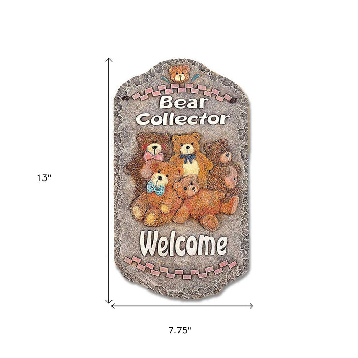 Teddy Bear Welcome Wall Plaque | 8"13"