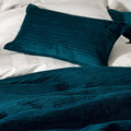 Textured Velvet Bedspreads & Cushion Bundle - cotton, close-up detail 1 | Soak and Sleep