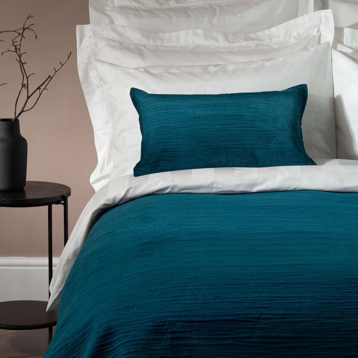 Textured Velvet Bedspreads & Cushion Bundle - cotton, close-up detail 2 | Soak and Sleep