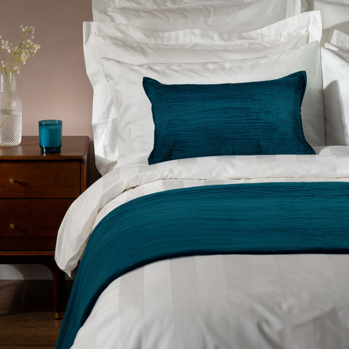 Textured Velvet Bedspreads & Cushion Bundle - cotton, close-up detail 4 | Soak and Sleep