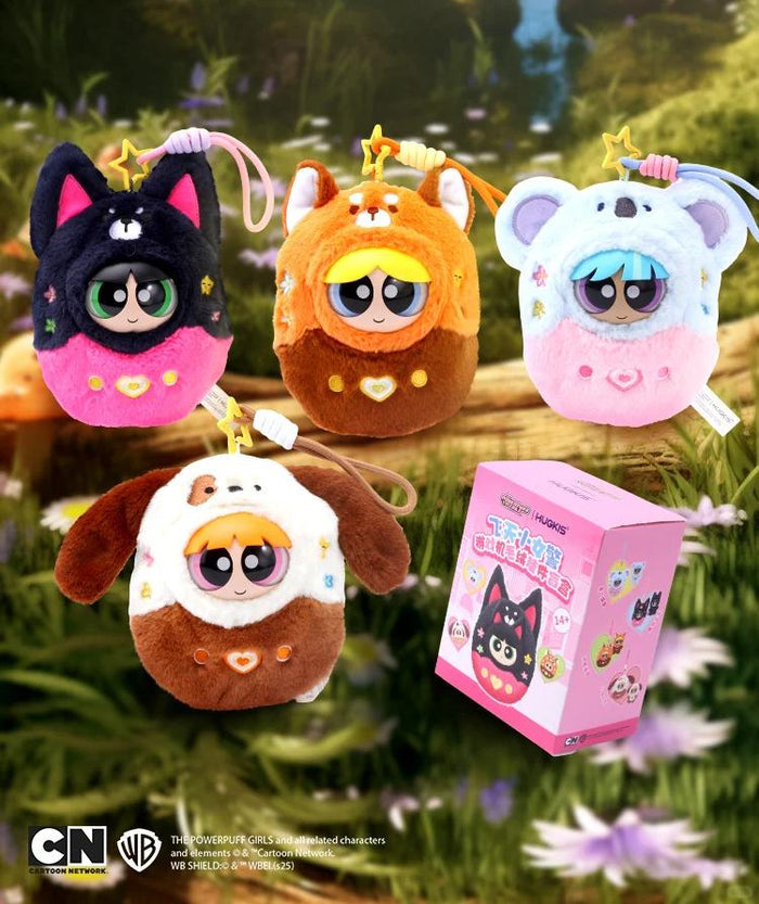 The Powerpuff Girls Arcade Plush Keychain Blind Box, featuring cartoon plush toys, available for preorder, ships August 2025.