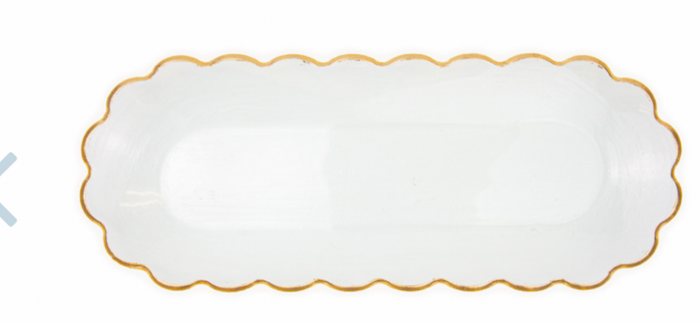 The Royal Standard-Chapelle Oval Serving Platter Clear/Gold