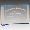 5" x 3.5" Blue 1" Thick Acrylic Crescent