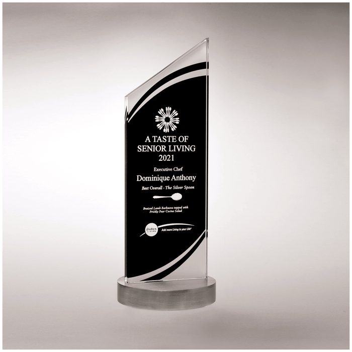 3.5" x 11.9" x.4" Thick Black Glass w/Frosted Accents