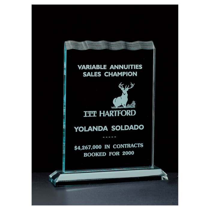 5.5" x 7.25" Tidal Series Jade Acrylic Award