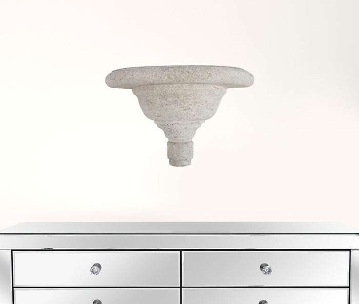 Torch Shaped Cement Wall Shelf | 6.5"x16.5"