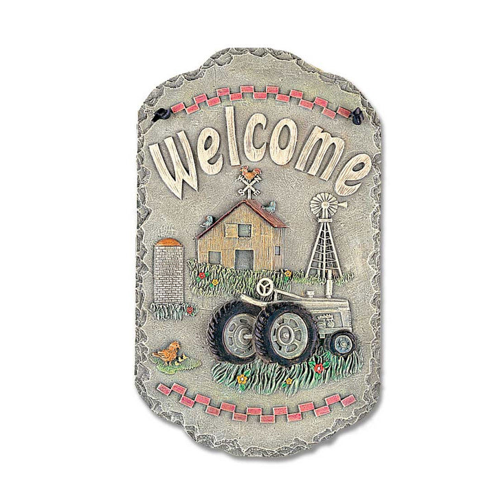 Tractor and Farm Welcome Wall Plaque | 8"x13"