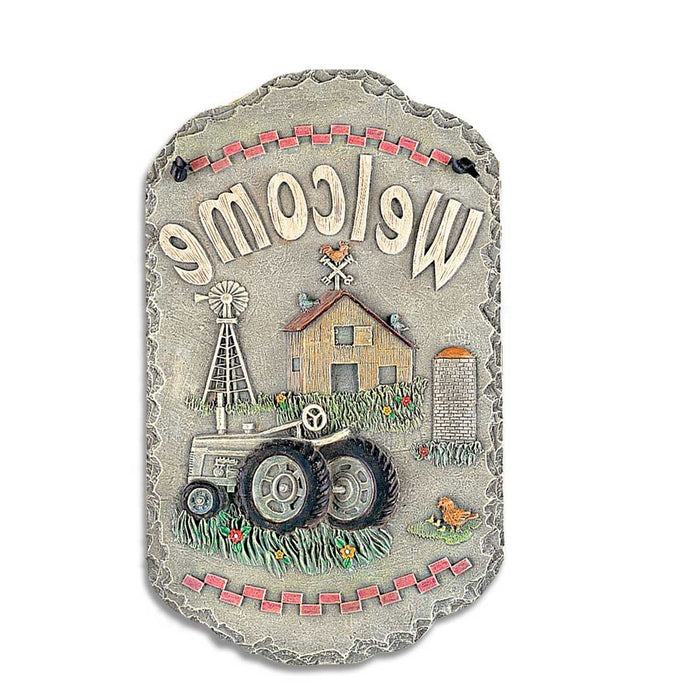 Tractor and Farm Welcome Wall Plaque | 8"x13"