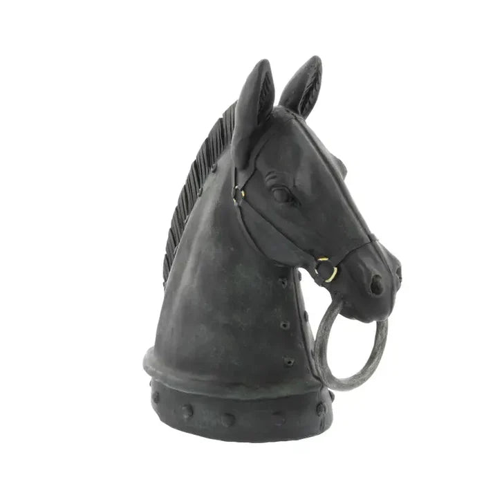 Traditional Black Polystone Sculpture