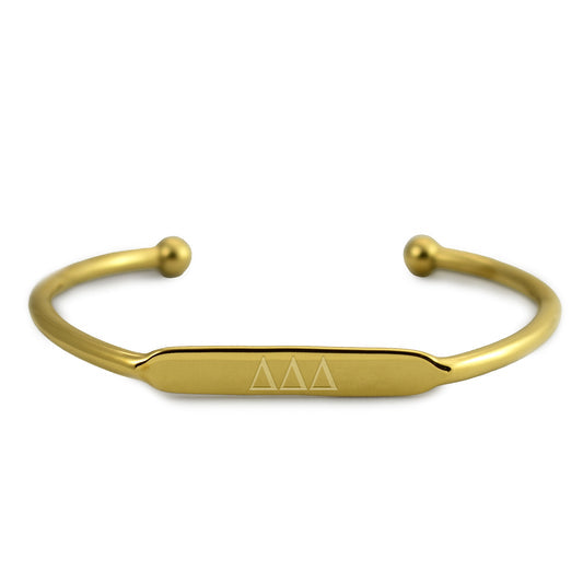 Tri Delta 18K  Gold  Plated Cuff Bracelet