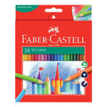 Faber-Castell Tri Colour color pencils packaging with colorful pencils and brand logo.