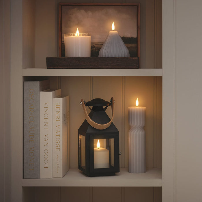 TruGlow® Grey Twist LED Pillar Candle Duo with Remote Control