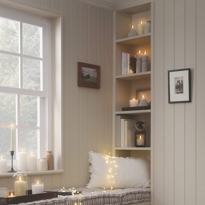 TruGlow® Grey Twist LED Pillar Candle Duo with Remote Control