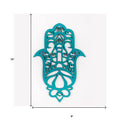 Turquoise Solid Wood Hamsa Shape Wall Art | 6"x10"