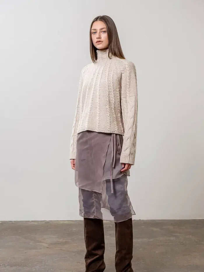 Turtleneck Cable Knit Sweater