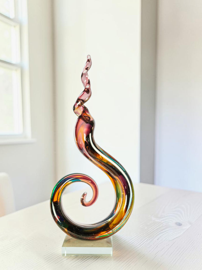 Twilight Twist Handcrafted Art Glass Sculpture