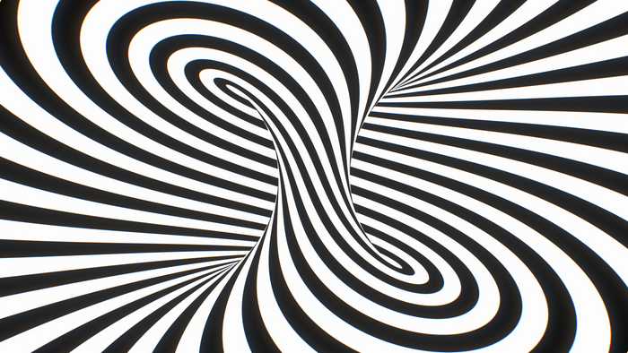 Twisted Black White Hypnotic Optical Illusion Psychedelic Stripes Garage Door Cover Wrap
