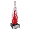 12" Red Twisted Spire with Black Base