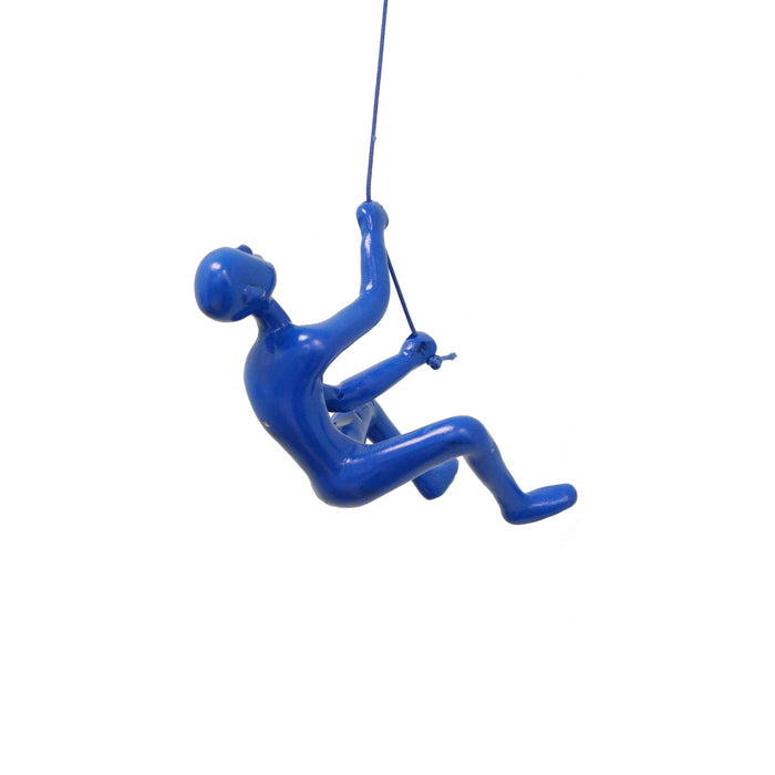 Unique Blue Climbing Man Wall Art | 3"x6"
