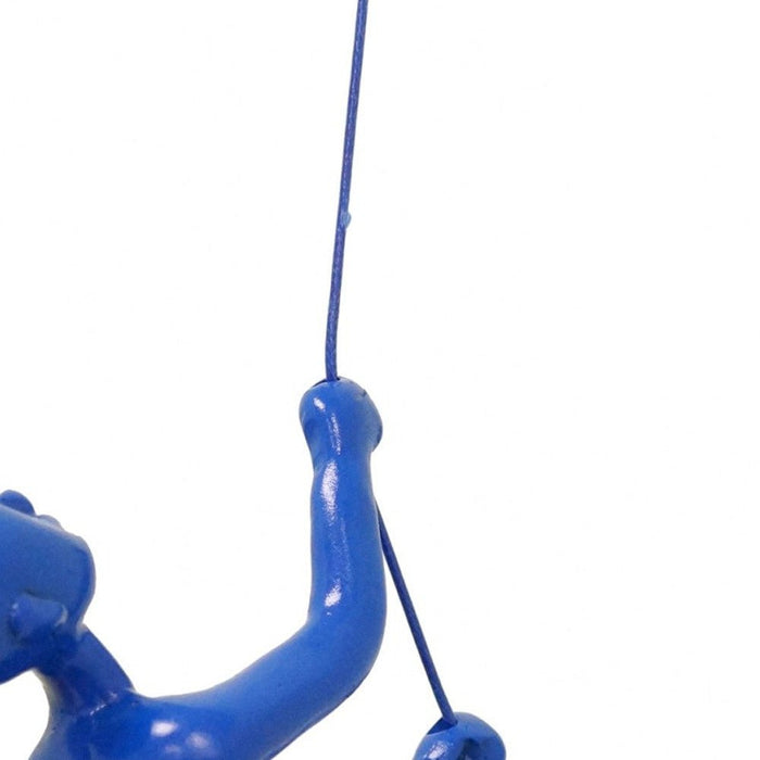 Unique Blue Climbing Man Wall Art | 3"x6"