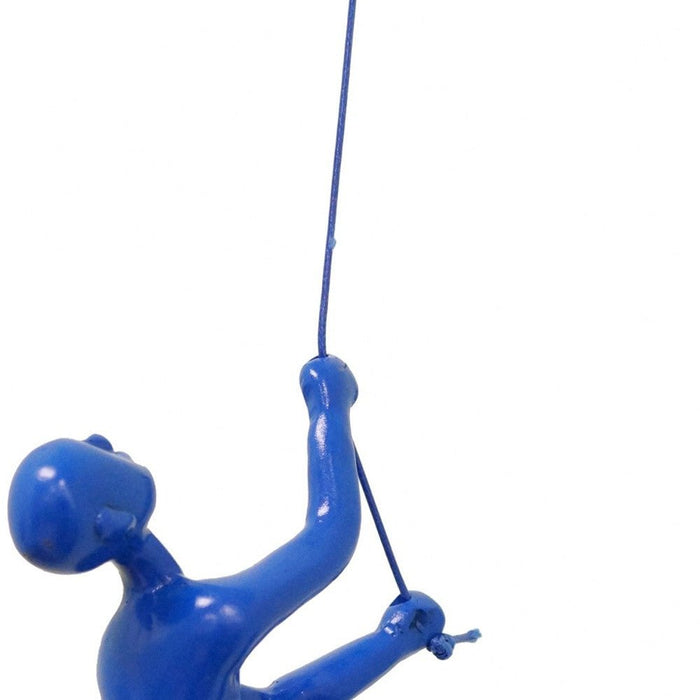 Unique Blue Climbing Man Wall Art | 3"x6"