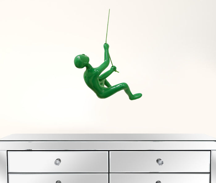 Unique Green Climbing Man Wall Art | 3"x6"