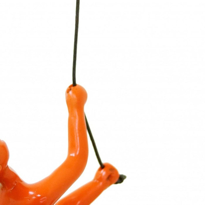 Unique Orange Climbing Man Wall Art | 3"x6"