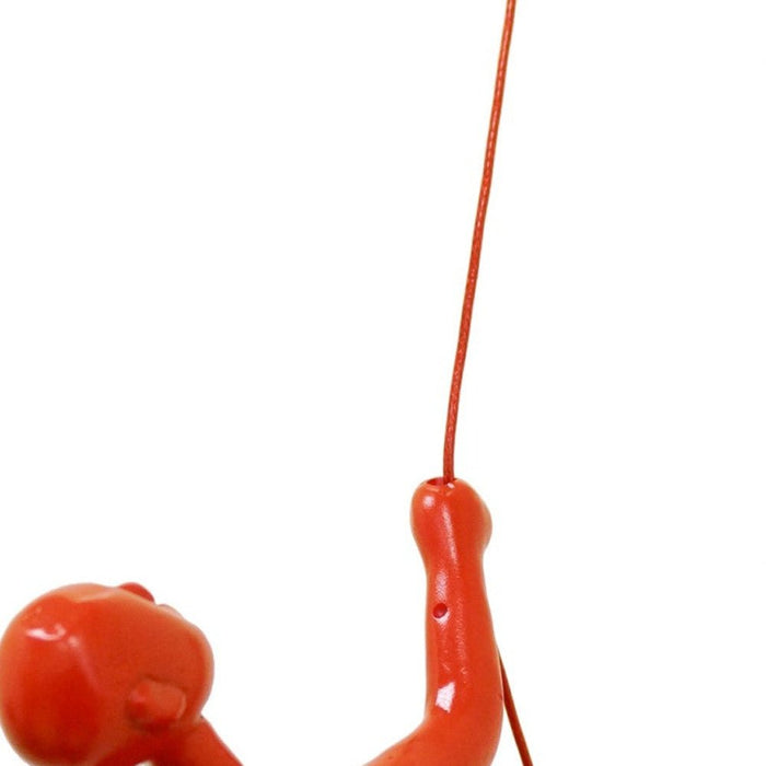 Unique Red Climbing Man Wall Art | 3"x6"
