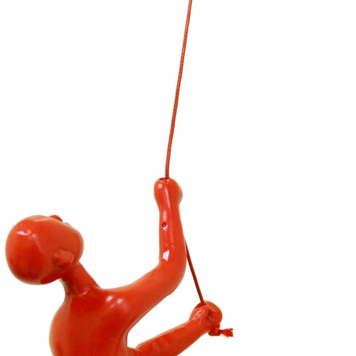 Unique Red Climbing Man Wall Art | 3"x6"