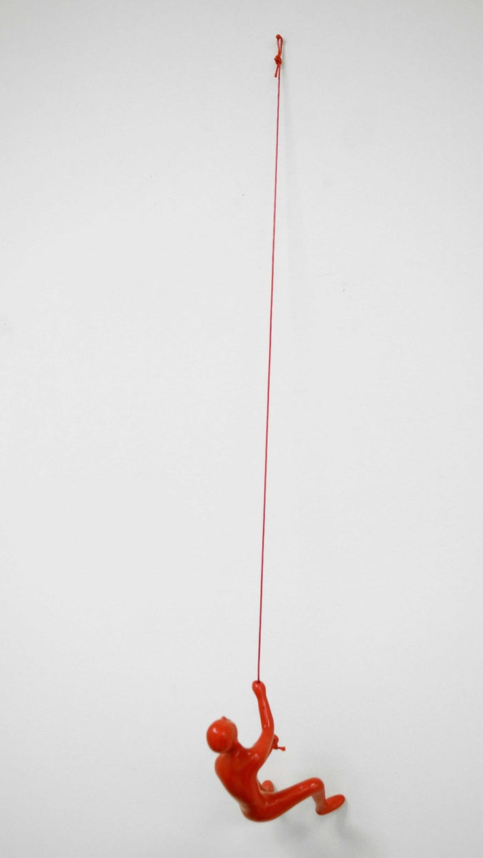 Unique Red Climbing Man Wall Art | 3"x6"