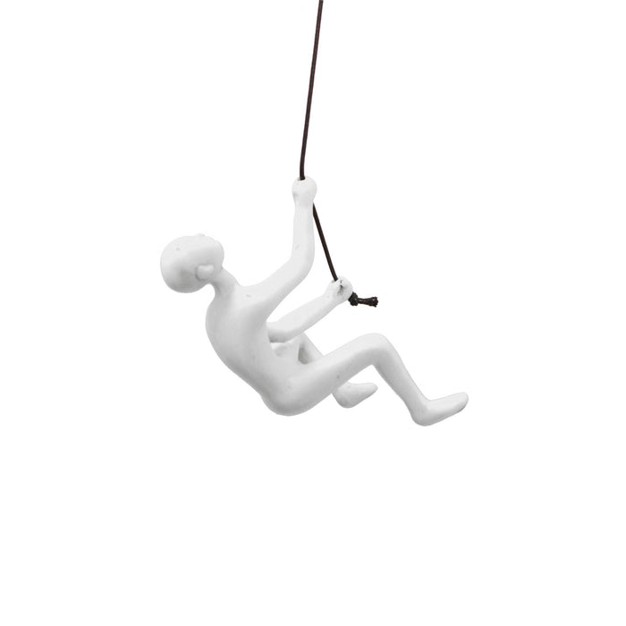 Unique White Climbing Man Wall Art | 3"x6"