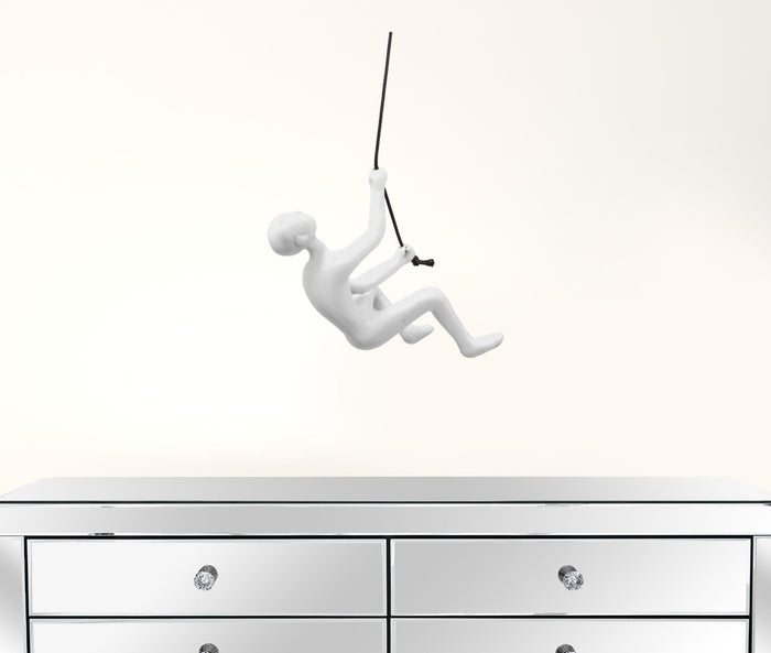 Unique White Climbing Man Wall Art | 3"x6"